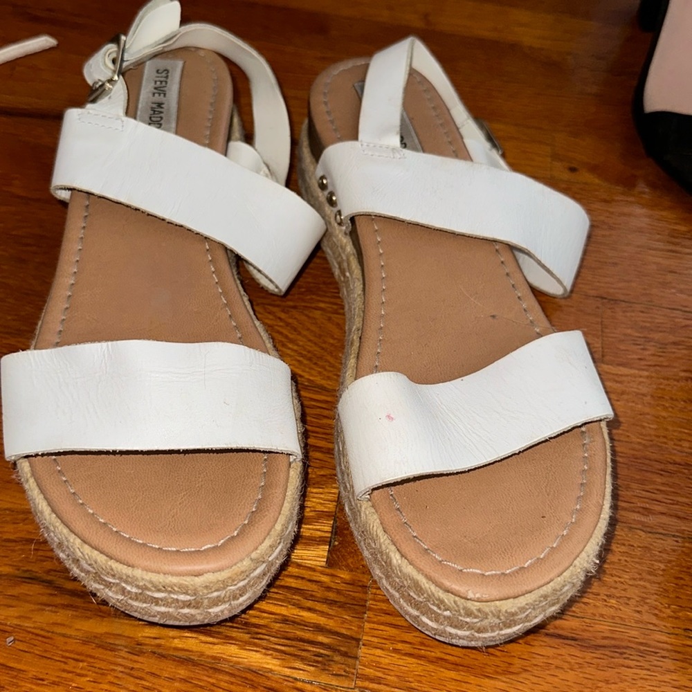White platform sandals